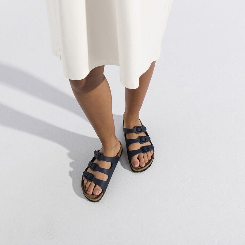 Birkenstock Soft Footbed Birko Flor Florida Dame Marineblå | NO 77FDN